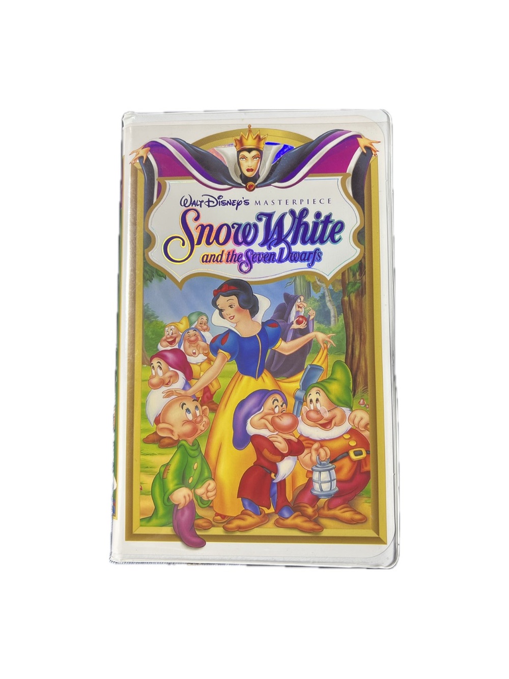 Walt Disney Snow White and the Seven Dwarfs VHS Cover — Yellow, Blue, Red